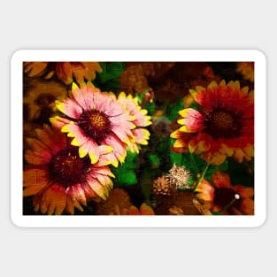 Fall Flowers In Impasto Sticker